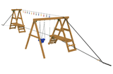 Wooden swing set with multiple swings