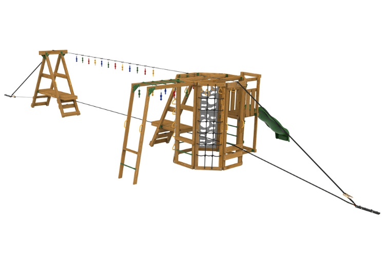 Ninja Power Tower Silver outdoor playset with slides and climbing elements
