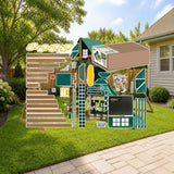 Playstar Summit RTA Swing Set Kit styled in a sunny backyard, shown finish