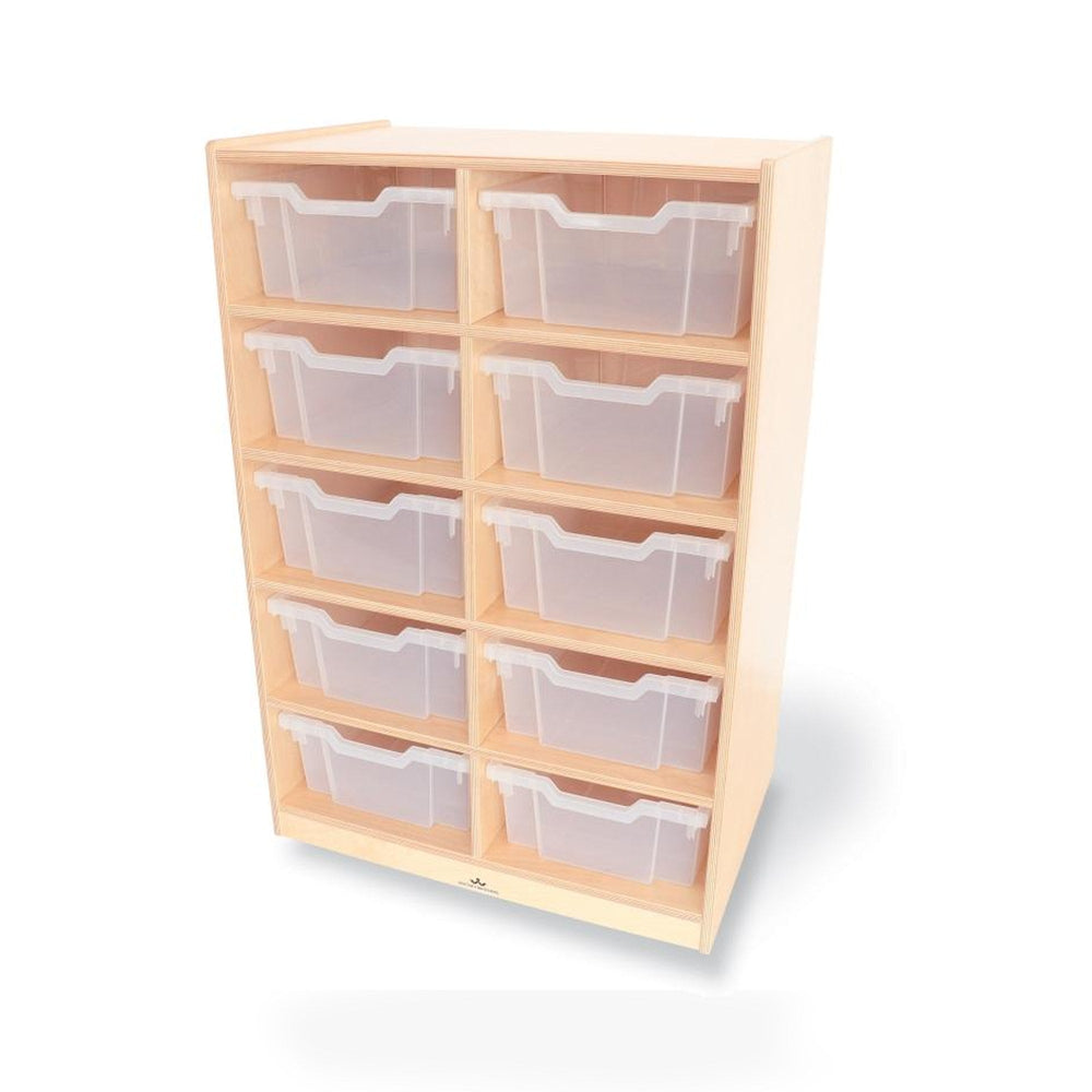 10 Cubby Mobile Tray Storage Cabinet