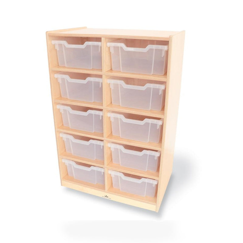 10 Cubby Mobile Tray Storage Cabinet