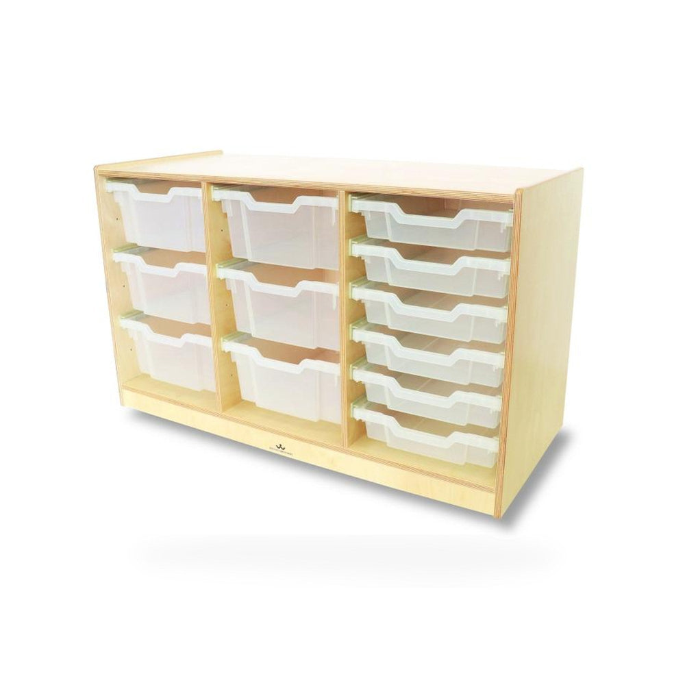 Clear Tray Triple Column Storage Cabinet