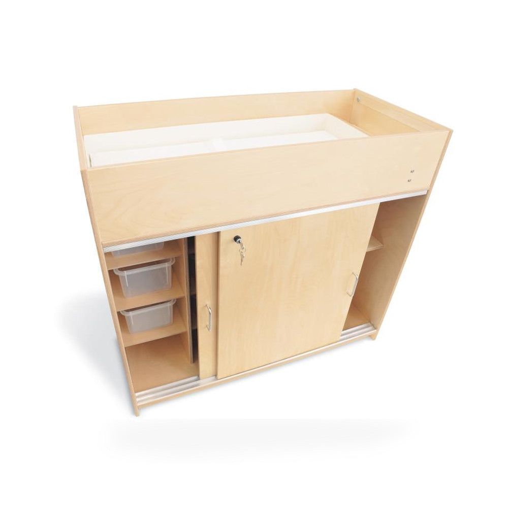 EZ Clean Birch Changing Cabinet With Trays