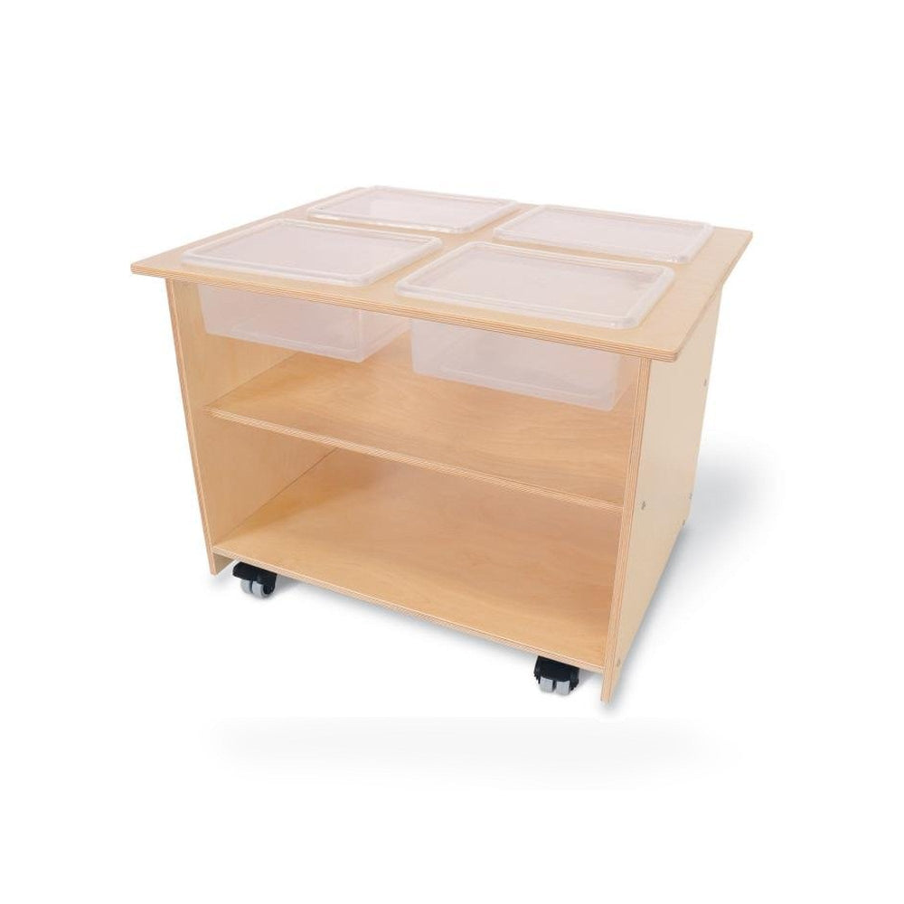 Mobile Sensory Table With Trays and Lids | Pretend Play Kitchen