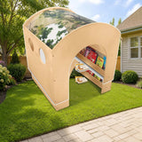 Whitney Brothers® Nature Reading Haven styled in a sunny backyard, shown finish