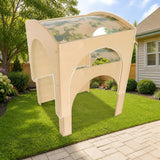 Whitney Brothers® Nature View Toddler Reading Retreat styled in a sunny backyard, house style