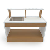 Whitney Brothers outdoorED Mud Kitchen Outdoor Mud Kitchen - removable stainless steel sink detail