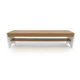 Whitney Brothers outdoorED Table and Two Bench Set Outdoor Classroom Table Set - white-background bench front view
