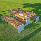 Whitney Brothers outdoorED Table and Two Bench Set Outdoor Classroom Table Set - outdoor overhead play surface view