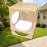 Whitney Brothers® Play House Cube | Innovative Preschool Room Furniture styled in a sunny backyard, house style