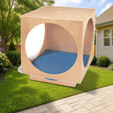 Whitney Brothers® Play House Cube With Floor Mat Set styled in a sunny backyard, house style
