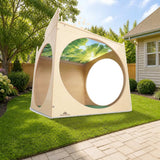 Whitney Brothers® Superbright LED Creative Cube and Mat styled in a sunny backyard, house style