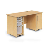 Whitney Brothers® Teachers Desk With Trays and Locking Door storage desk kids desk in shown finish