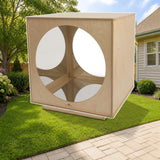 Whitney Brothers® Toddler Kaleidoscope Play House Cube styled in a sunny backyard, house style