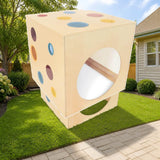 Whitney Brothers® Whitney Plus Porthole Play House Cube styled in a sunny backyard, house style