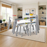 Wildkin Arts & Crafts Table - Gray styled in a bright kids' bedroom, Grey