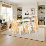 Wildkin Arts & Crafts Table - White styled in a bright kids' bedroom, White