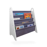 Wildkin Modern Sling Bookshelf - White w/ Gray kids kids bed in White finish