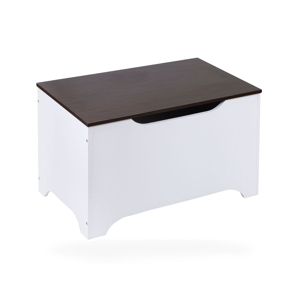 Modern Toy Box - White w/ Espresso