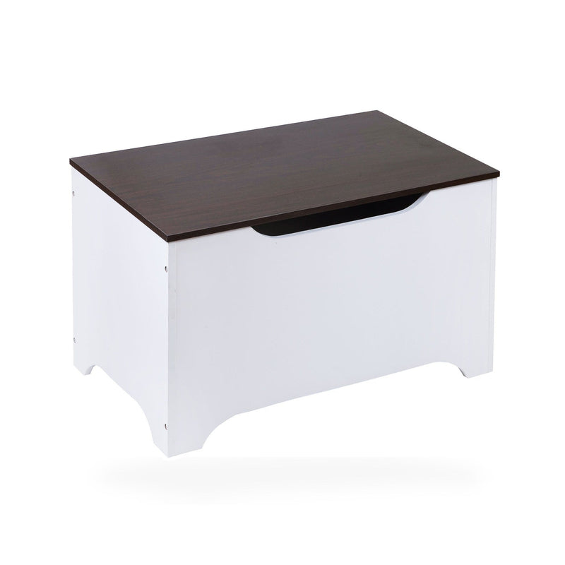 Modern Toy Box - White w/ Espresso