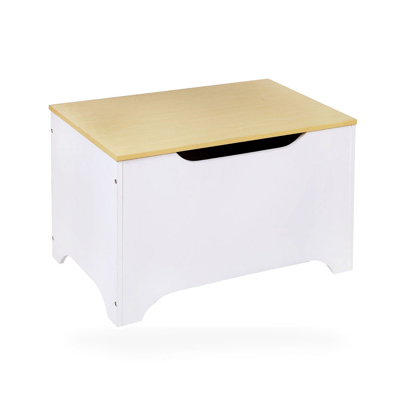 Modern Toy Box - White w/ Natural