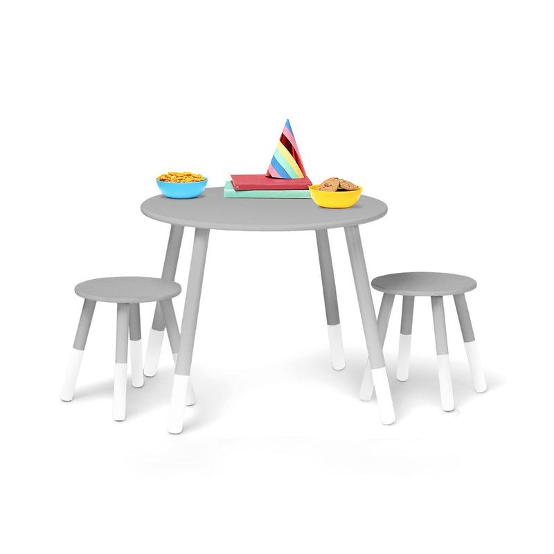 Scandi Lunch Table & Chair Set - White/Gray
