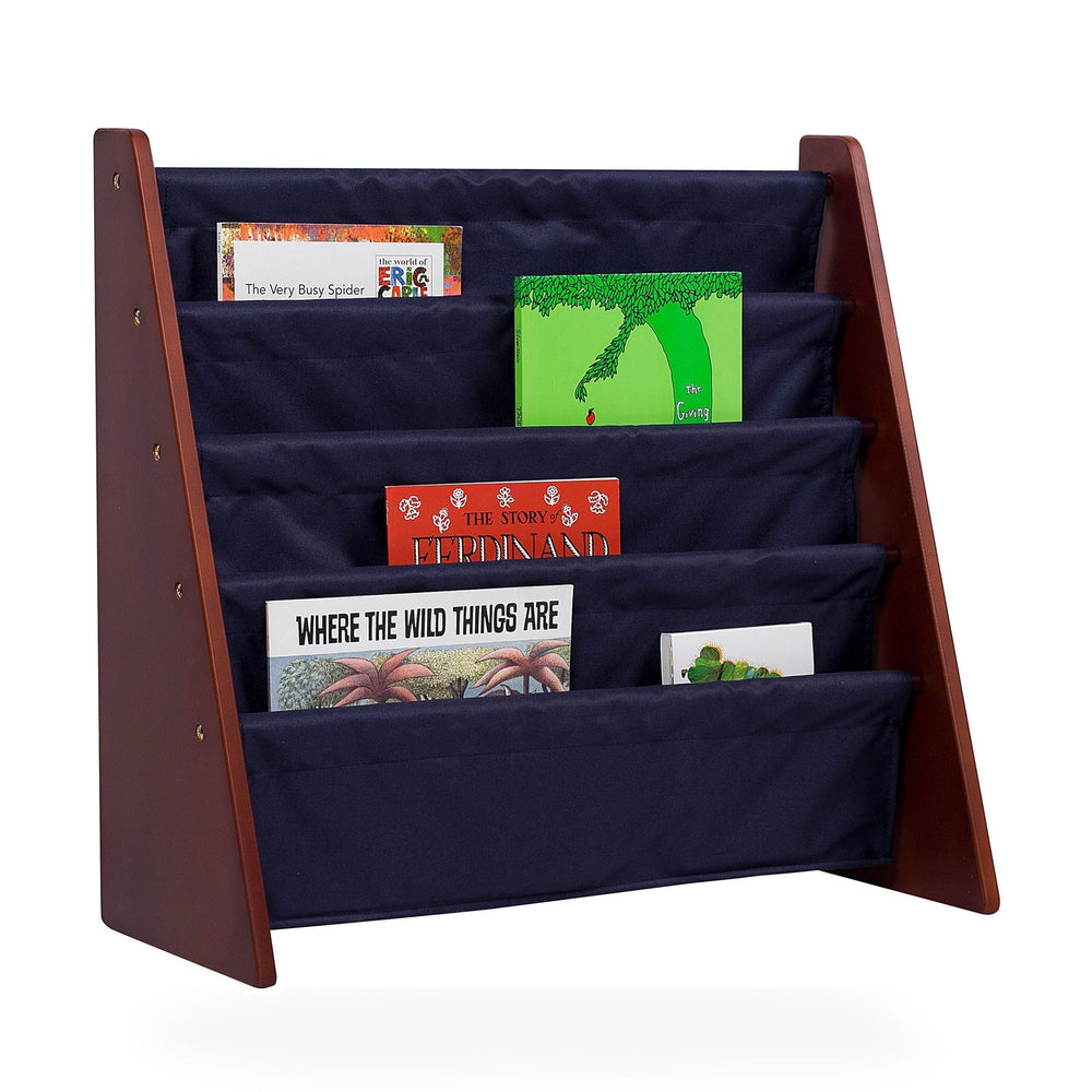 Sling Book Shelf - Cherry w/ Blue