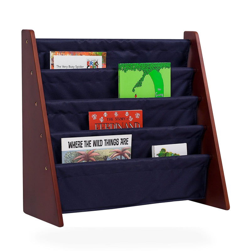 Sling Book Shelf - Cherry w/ Blue