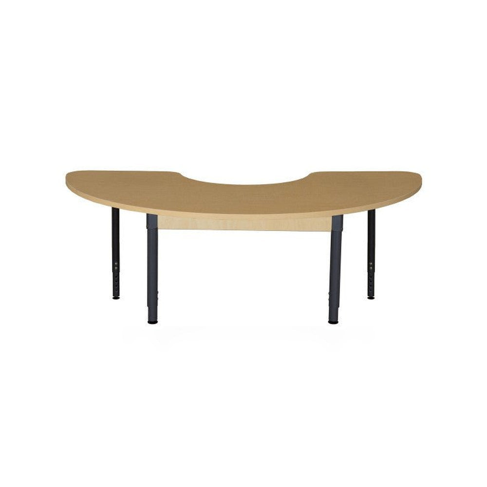Half Circle High Pressure Laminate Table with Adjustable Legs- 18"-29" 64 x 22