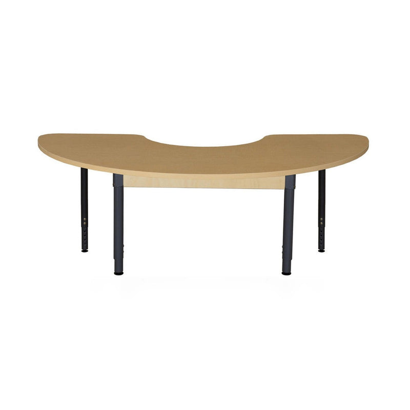 Half Circle High Pressure Laminate Table with Adjustable Legs- 18"-29" 76 x 26
