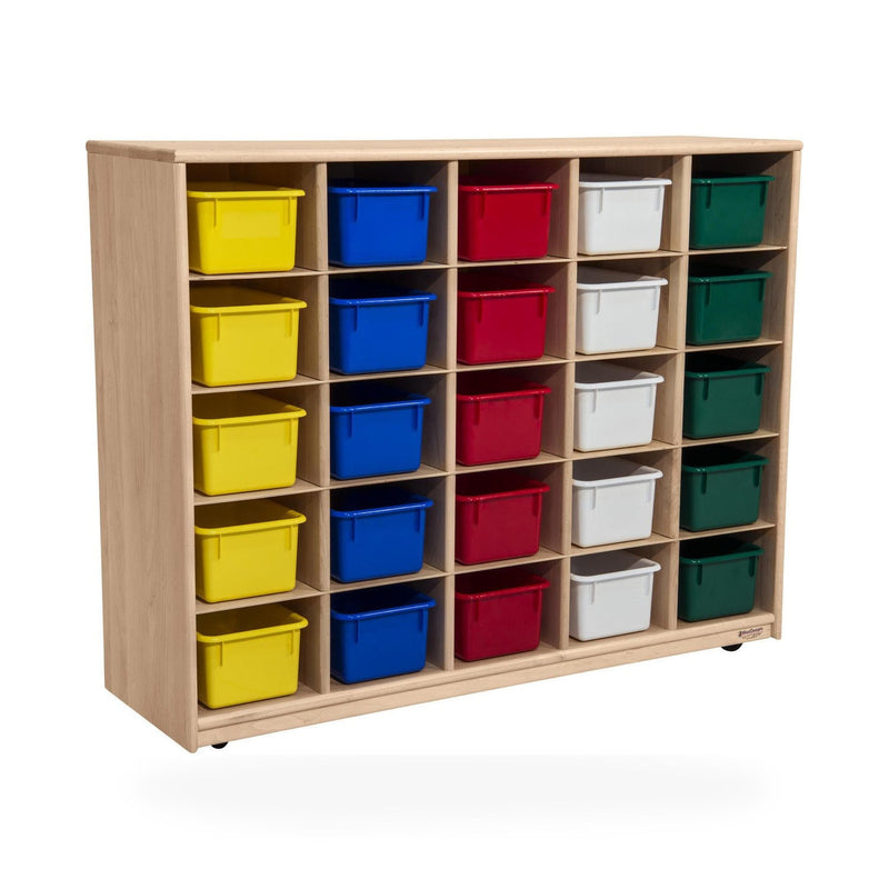 Maple Heritage (25) Cubby Tray Storage with Assorted Trays
