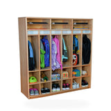 Wood Designs Maple Heritage (6) Section Locker storage classroom furniture in Maple