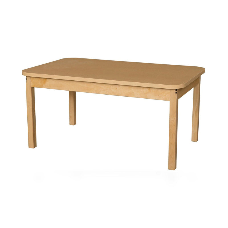 Rectangle High Pressure Laminate Table with Hardwood Legs- 24"