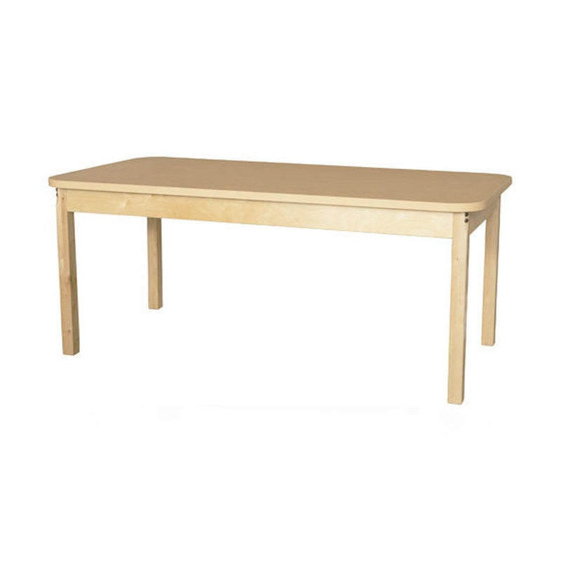 Rectangle High Pressure Laminate Table with Hardwood Legs- 24"