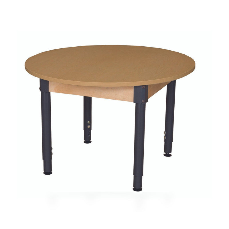 Round High Pressure Laminate Table with Adjustable Legs 18"-29"