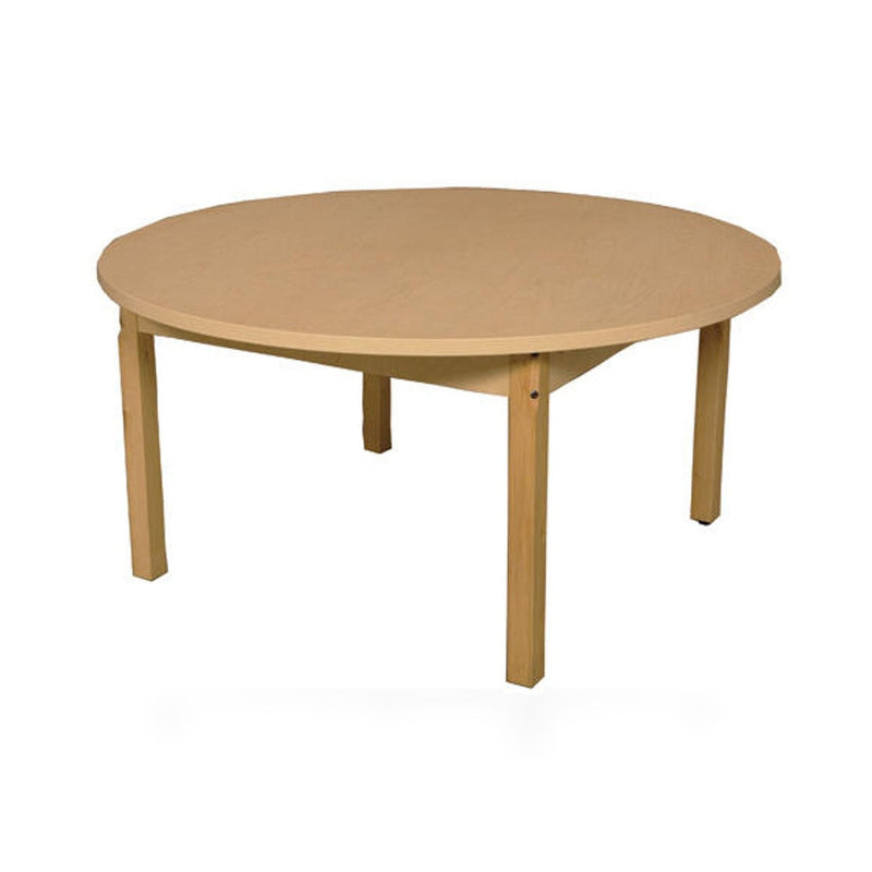 Round High Pressure Laminate Table with Hardwood Legs- 20"