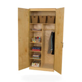 Wood Designs Three Adjustable Shelf Wardrobe Unit- 84"H storage activity table in shown finish