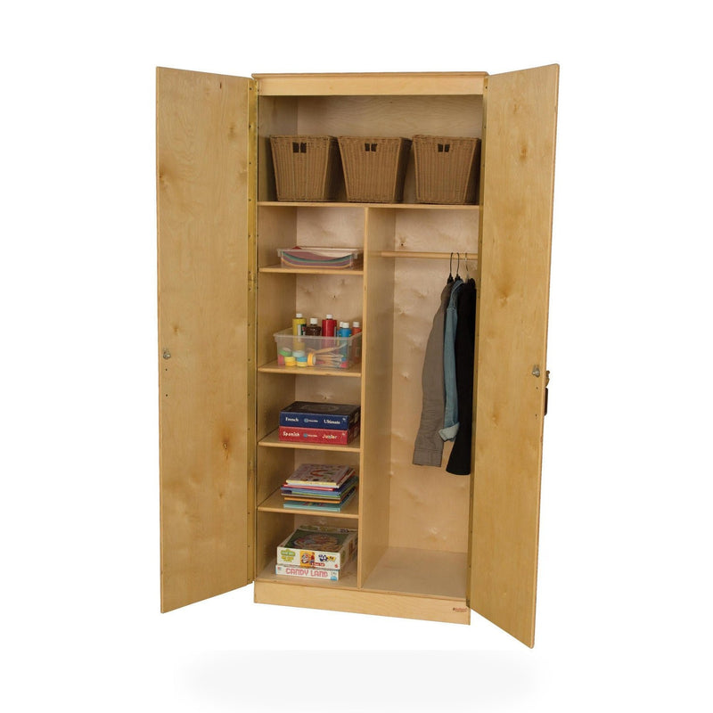 Three Adjustable Shelf Wardrobe Unit- 84"H