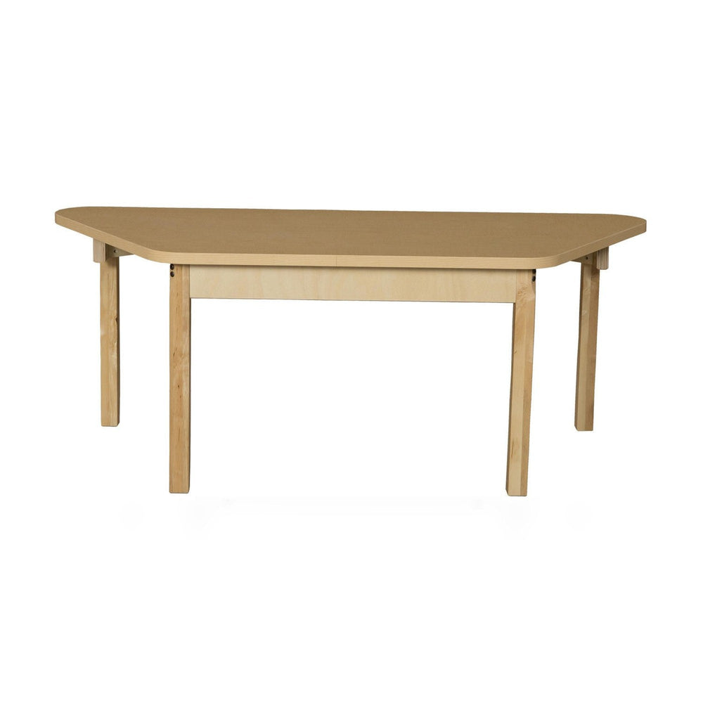 Trapezoidal High Pressure Laminate Table with Hardwood Legs- 16"