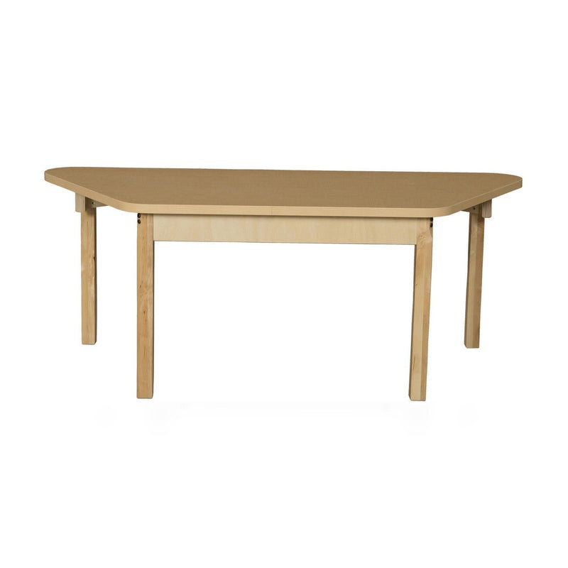 Trapezoidal High Pressure Laminate Table with Hardwood Legs- 16"