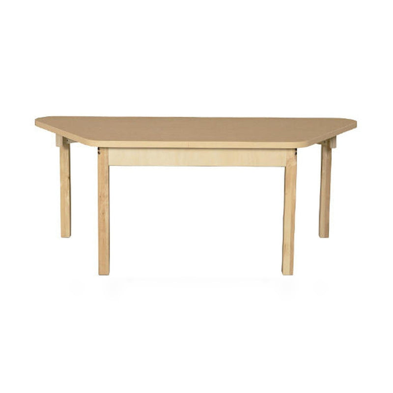 Trapezoidal High Pressure Laminate Table with Hardwood Legs- 24"