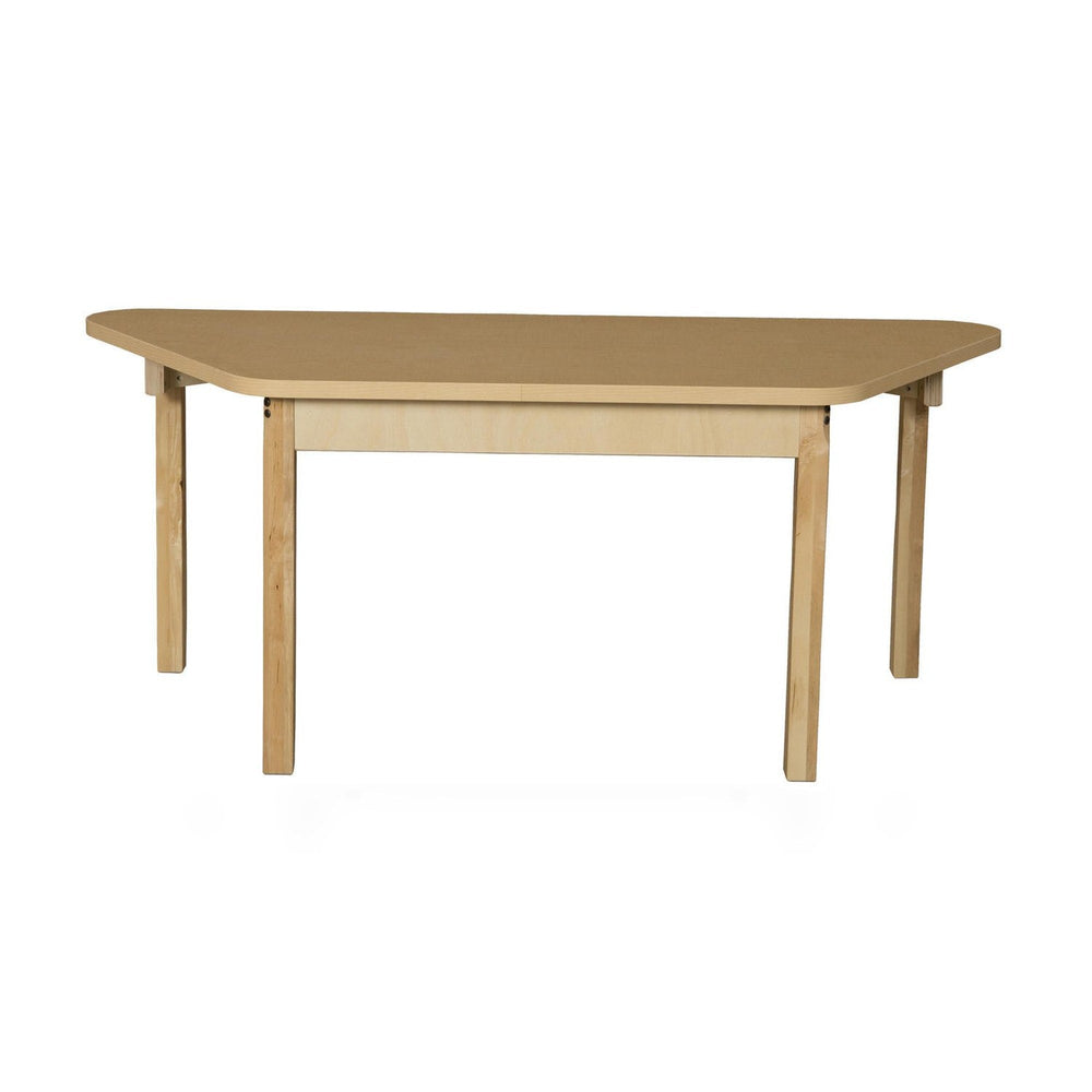 Trapezoidal High Pressure Laminate Table with Hardwood Legs- 26"
