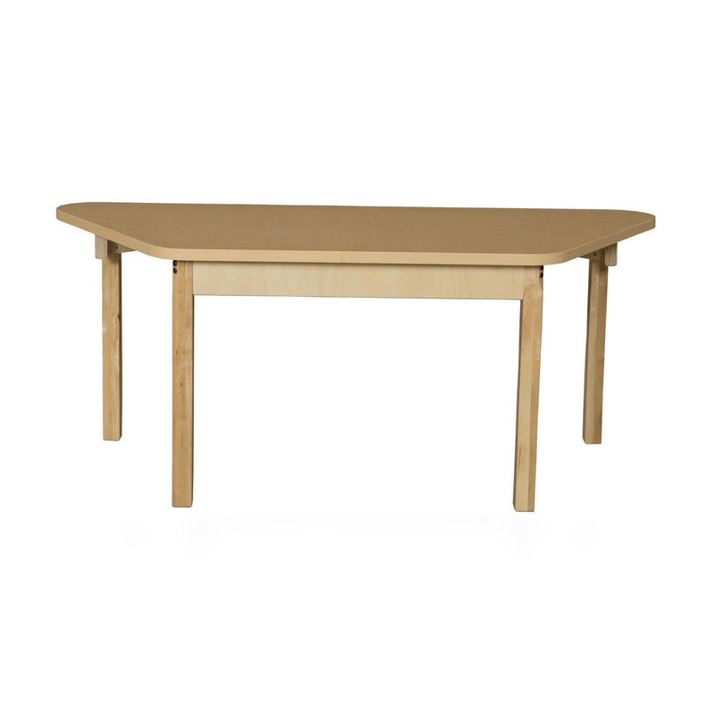 Trapezoidal High Pressure Laminate Table with Hardwood Legs- 26"