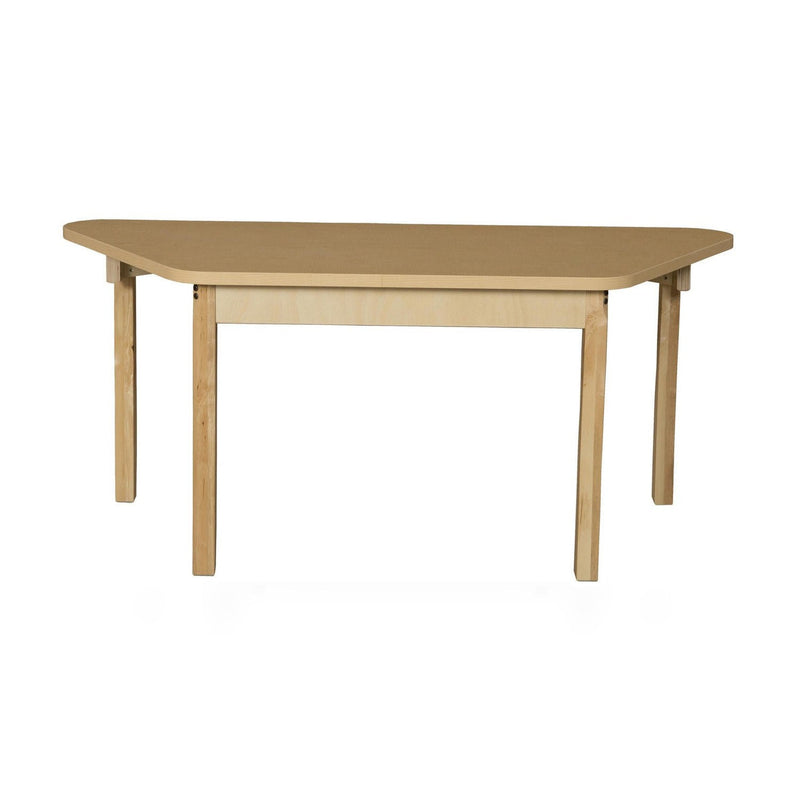 Trapezoidal High Pressure Laminate Table with Hardwood Legs- 29"