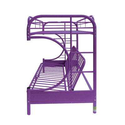 Eclipse Twin/Full Futon Metal Bunk Bed #color_Purple