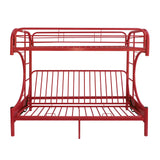 Eclipse Twin/Full Futon Metal Bunk Bed #color_Red