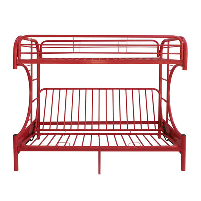 Eclipse Twin/Full Futon Metal Bunk Bed #color_Red