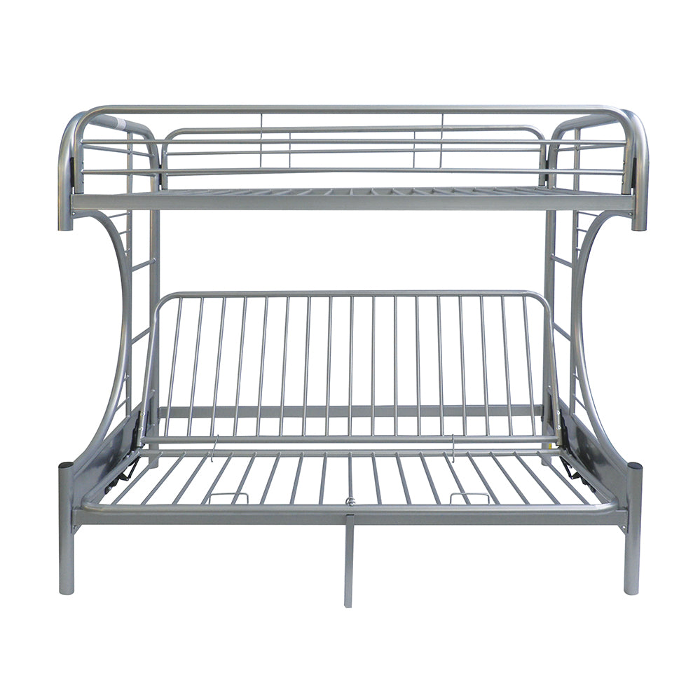 Eclipse Twin/Full Futon Metal Bunk Bed #color_Silver