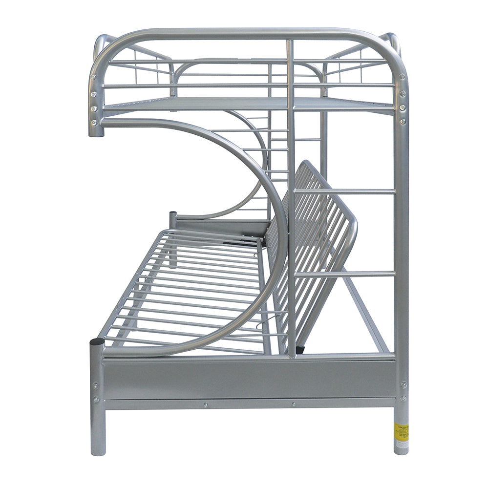 Eclipse Twin/Full Futon Metal Bunk Bed #color_Silver