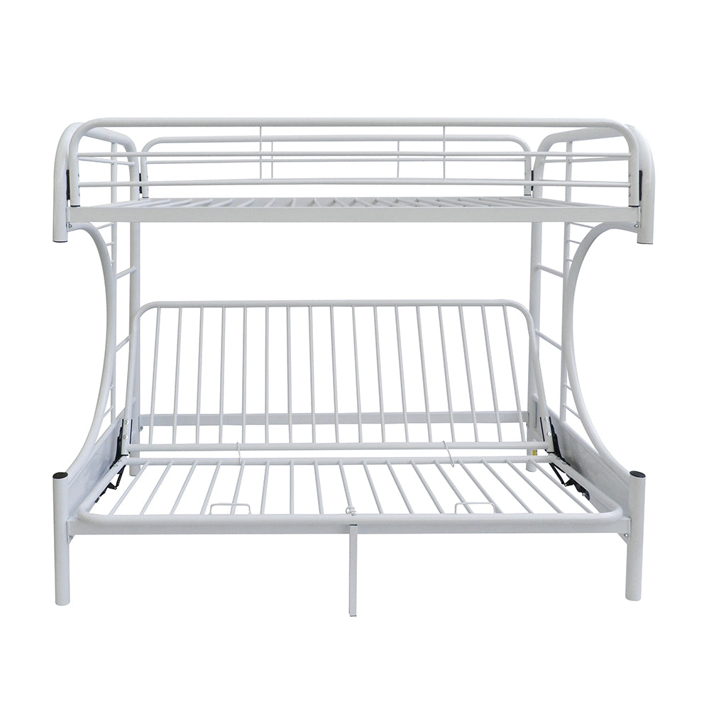 Eclipse Twin/Full Futon Metal Bunk Bed #color_White